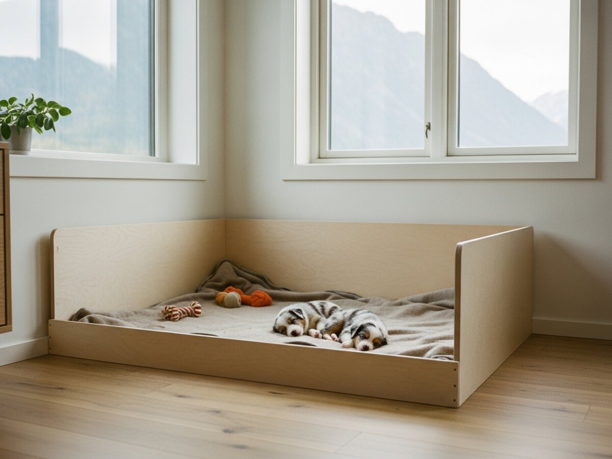 Berger australien installé dans un intérieur familial
